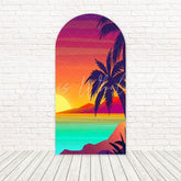 Little Sunset Peach Sky Scene Arch Backdrop For Summer Party Fun
