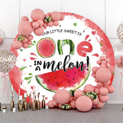Lofaris Little Sweet Is One In A melon Round Birthday Backdrop