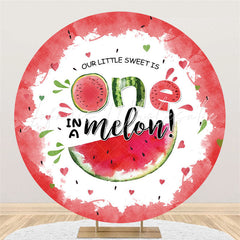 Lofaris Little Sweet Is One In A melon Round Birthday Backdrop