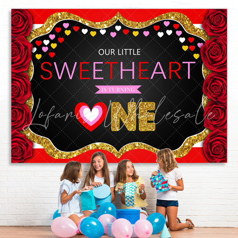 Lofaris Little Sweetheart Is Turning One Birthday Backdrop