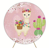 Llama Round Backdrop for Fun Celebration Party