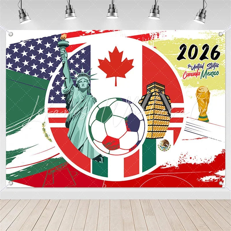 (7 Day Delivery) Lofaris Global Sports 2026 Soccer Event Holiday Backdrop