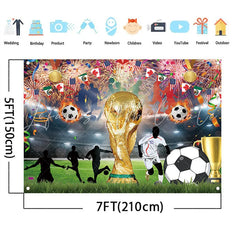 Lofaris (7 Day Delivery)Lofaris Golden Trophy and Football Celebration Holiday Backdrop