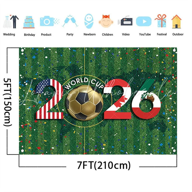 Lofaris (7 Day Delivery)Lofaris Vibrant Soccer Green Field Tournament 2026 Holiday Backdrop