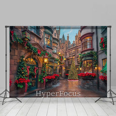 Lofaris Anicent Brown Town Festive Christmas Vibe Backdrop