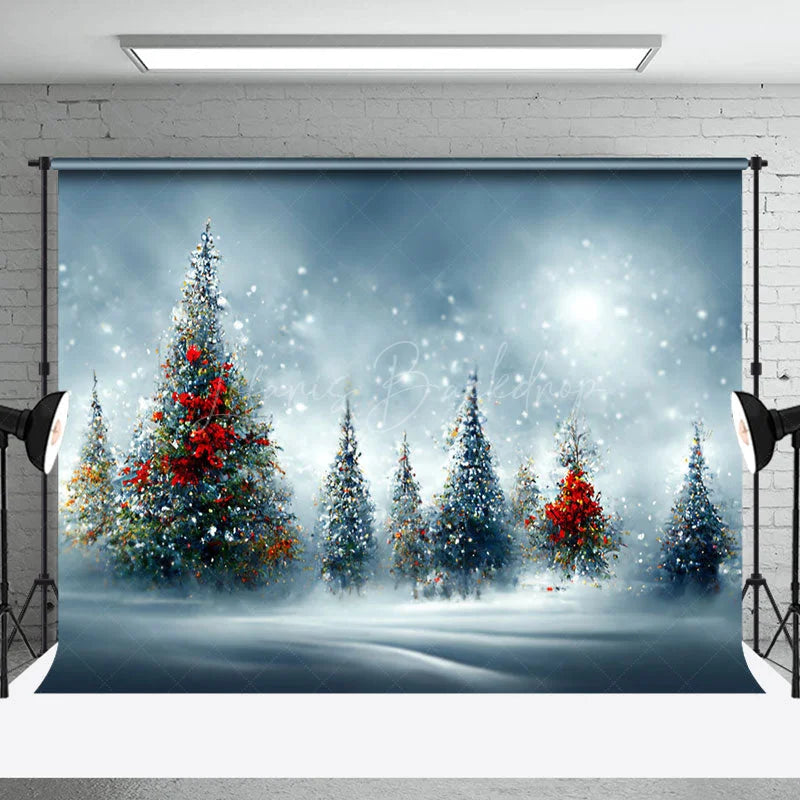Lofaris Artistic Christmas Vibe Forest Pine Trees Backdrop