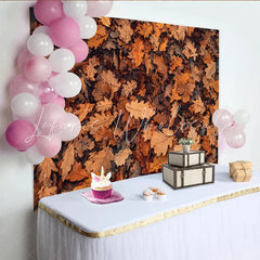 Lofaris Autumn Forest Floor Photography Backdrop with Dried Leaves Natural Seasonal Background for Professional Portrait