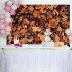 Lofaris Autumn Forest Floor Photography Backdrop with Dried Leaves Natural Seasonal Background for Professional Portrait