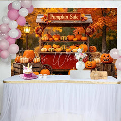 Lofaris Autumn Pumpkin Patch Backdrop with Jack-O-Lanterns Farm Stand Photography Background for Halloween Party Decor