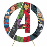 Lofaris Avengers Superheroes Birthday Round Backdrop Marvel Inspired with Iron Man Hulk Comic Book Party Photo Prop