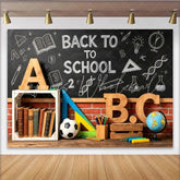 Lofaris Back To School Backdrop with Chalkboard and Learning Elements Educational Photography Background for Classroom Decor