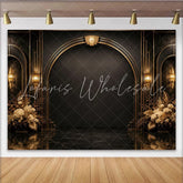 Lofaris Black and Gold Art Deco Photography Backdrop with Arches Luxurious Studio Background for Formal Events and Portraits