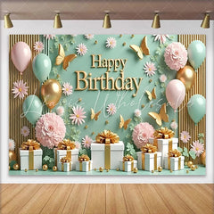 Lofaris Black and Gold Balloon Garland Birthday Backdrop White and Metallic Leaf Photography Background Gala Party
