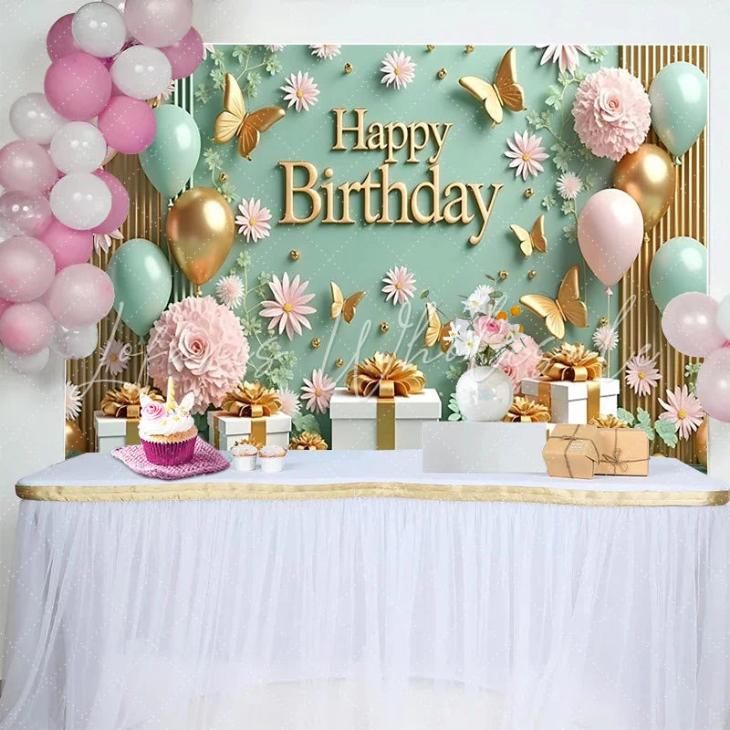 Lofaris Black and Gold Balloon Garland Birthday Backdrop White and Metallic Leaf Photography Background Gala Party