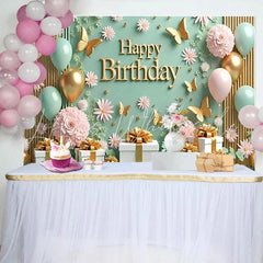 Lofaris Black and Gold Balloon Garland Birthday Backdrop White and Metallic Leaf Photography Background Gala Party