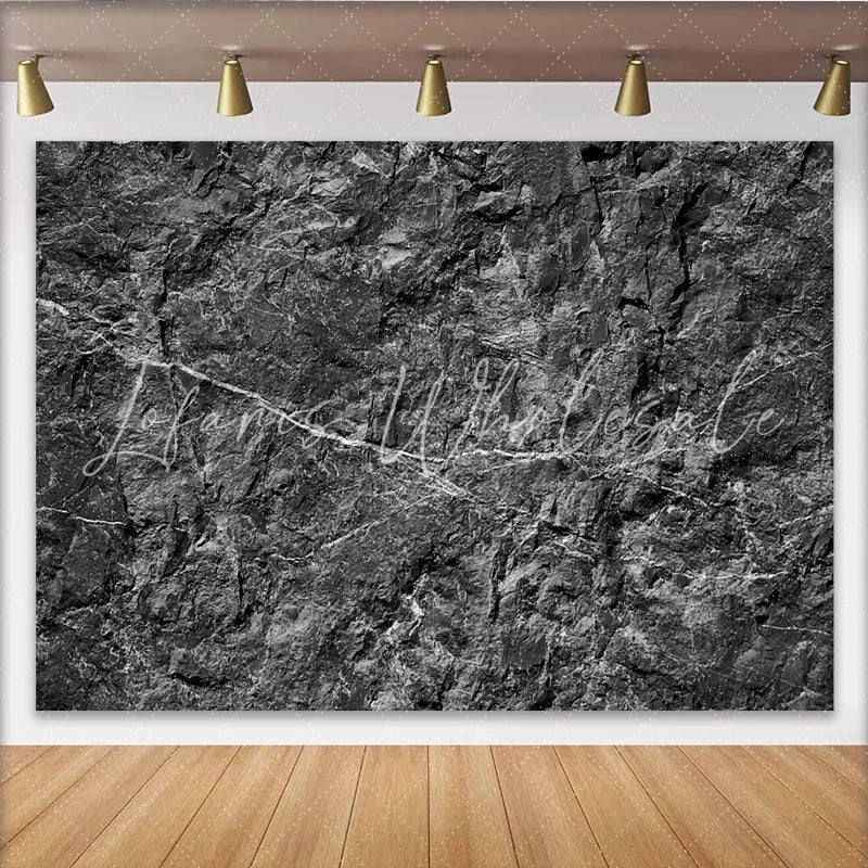 Lofaris Black Rock Wall Backdrop Slate Stone Texture Photography Background
