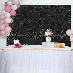 Lofaris Black Stone Wall Backdrop Dark Textured Rock Masonry Photography Background