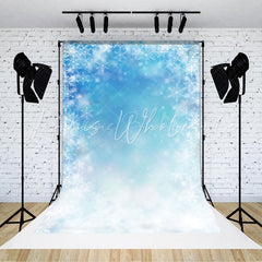 Lofaris Blue Bokeh Snowflake Winter Scenery Sweep Backdrop