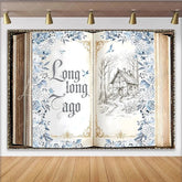 Lofaris Blue Floral Fairytale Storybook Photography Backdrop Elegant Vintage Background for Studio Photoshoot and Party Decor
