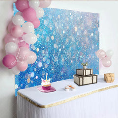 Lofaris Blue Silver Glitter Backdrop Sparkling Bokeh Winter Photography Background