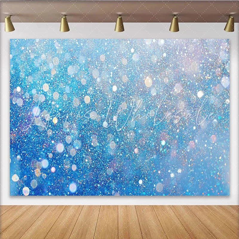 Lofaris Blue Silver Glitter Backdrop Sparkling Bokeh Winter Photography Background