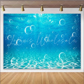 Lofaris Blue Underwater Photography Backdrop with Rising Bubbles and Sunlight Ocean Theme Background for Studio Photoshoot and Party Decor
