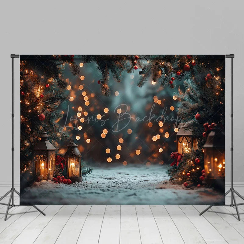 Lofaris Blurry Light Glitter Snowy Path Christmas Backdrop
