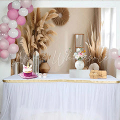 Lofaris Boho Living Room Photography Backdrop Pampas Grass and Wicker Decor Photo Background