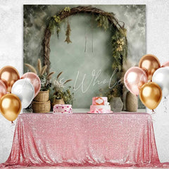 Lofaris Boho Woven Arch Backdrop Pampa Grass and Wicker Baskets for Rustic Studio Decor