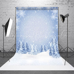 Lofaris Bokeh Silver Snowflake Cedar Winter Sweep Backdrop