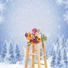 Lofaris Bokeh Silver Snowflake Cedar Winter Sweep Backdrop