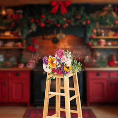 Lofaris Bowknot Festive Kitchen Cupboard Christmas Backdrop