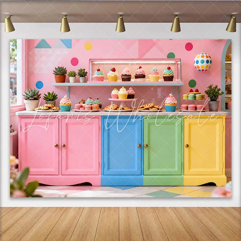 Lofaris Bunter Pastell-Süßigkeiten-Partyhintergrund für Kindergeburtstage und Babypartys fröhliche Desserttisch-Deko