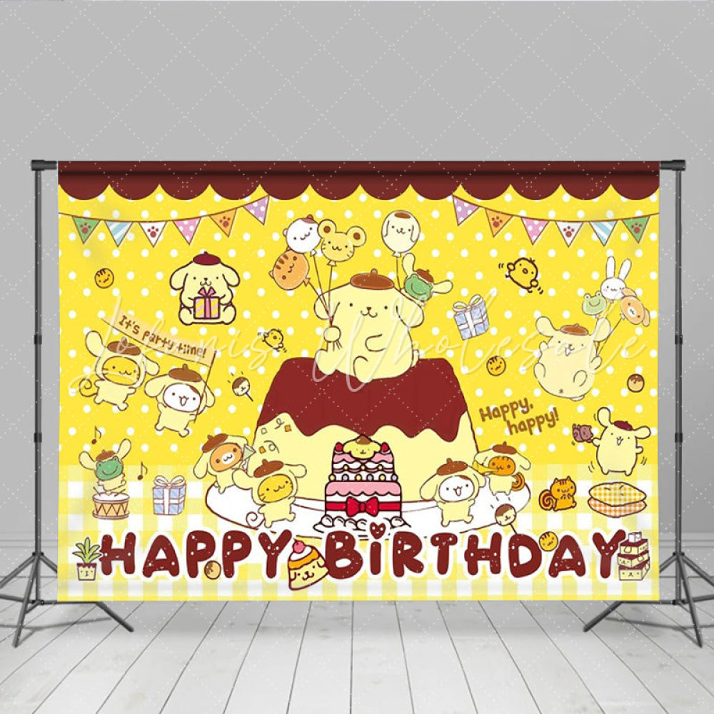 Lofaris Cartoon Dog Kawaii Balloons Party Decoration Birthday Backdrop