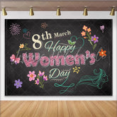 Lofaris Chalkboard Happy Womens Day Photography Backdrop Floral and Butterfly Photo Background