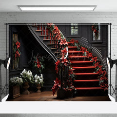 Lofaris Christmas Decoration Staircases Holiday Backdrop
