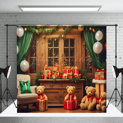 Lofaris Christmas Room With Teddy Bears Gifts Cozy Backdrop