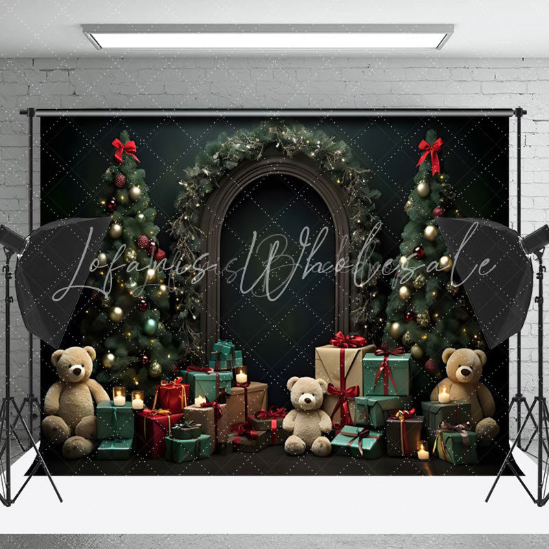 Lofaris Christmas Tree Gift Light Arch Wall Holiday Backdrop