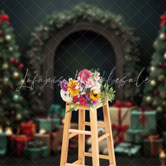 Lofaris Christmas Tree Gift Light Arch Wall Holiday Backdrop