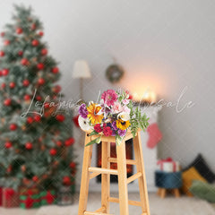 Lofaris Christmas Tree Gifts Fireplace Sock Festive Backdrop