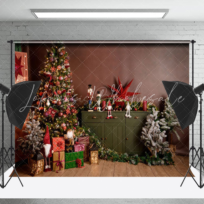 Lofaris Christmas Tree Gifts Retro Wall Photography Backdrop