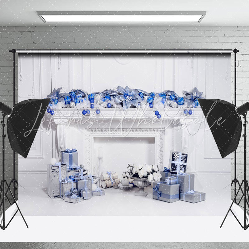 Lofaris Church White Wall Fireplace Christmas Photo Backdrop