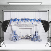 Lofaris Church White Wall Fireplace Christmas Photo Backdrop