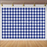 Lofaris Classic Blue and White Gingham Photography Backdrop Versatile Checkered Pattern Background for Studio Photoshoot and Party Decor