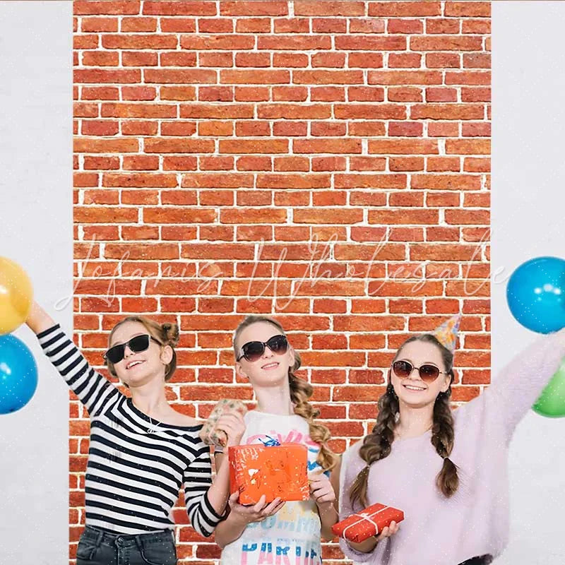 Lofaris Classic Red Brick Wall Backdrop Realistic Brick Texture for Industrial Style Portrait