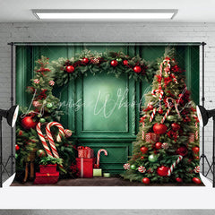 Lofaris Classical Green Wall Christmas Tree Holiday Backdrop