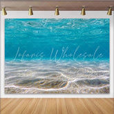 Lofaris Clear Blue Underwater Photography Backdrop with Sandy Seabed Realistic Ocean Theme Background for Studio Photoshoot and Decor