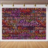 Lofaris Colorful Street Graffiti Brick Wall Backdrop Hip Hop Style Urban Abstract Photography Studio Background