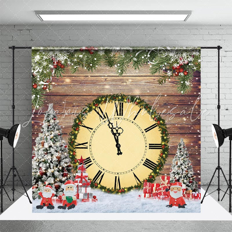 Lofaris Countdown Clock Garland Wooden Christmas Backdrop