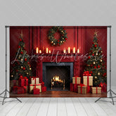 Lofaris Cozy Christmas Tree Candle Glit Holiday Backdrop